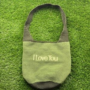 The Sak Olive and Charcoal Knit Shoulder Bag